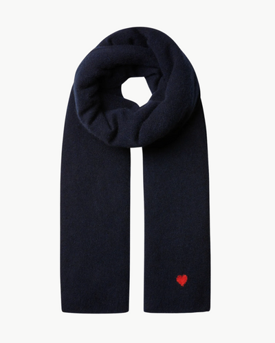 CASHMERE MINI HEART WRAP IN DEEP NAVY