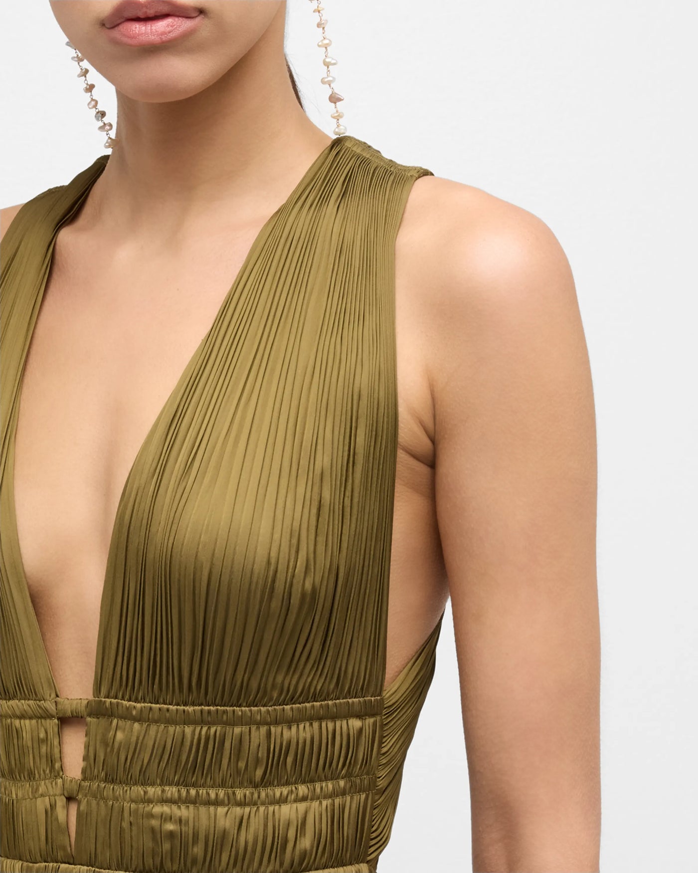VEDA GOWN IN OLIVE - Romi Boutique