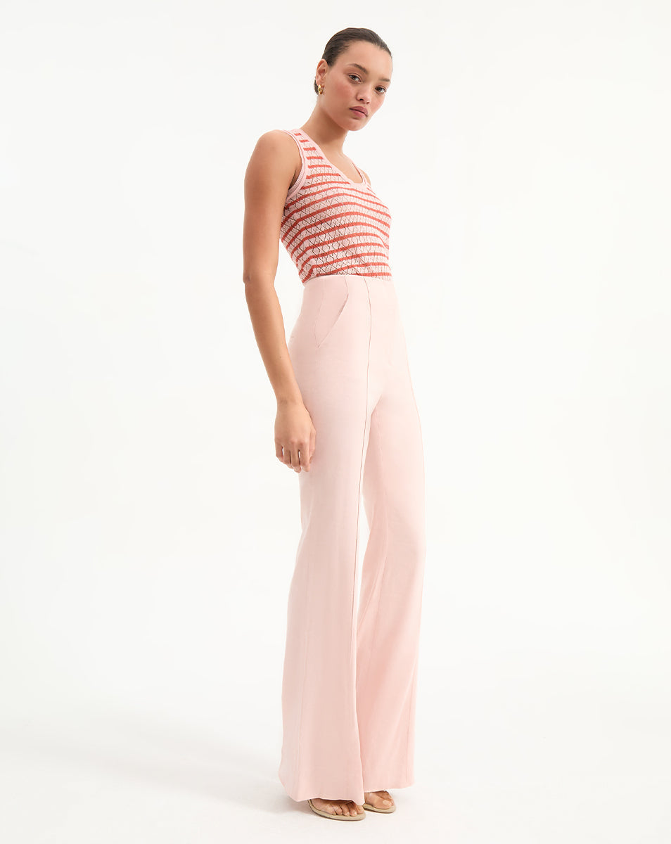 KOMI LINEN PANT IN PINK SHELL