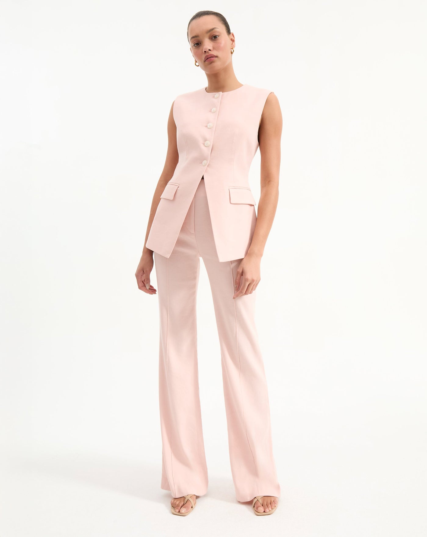 KOMI LINEN PANT IN PINK SHELL