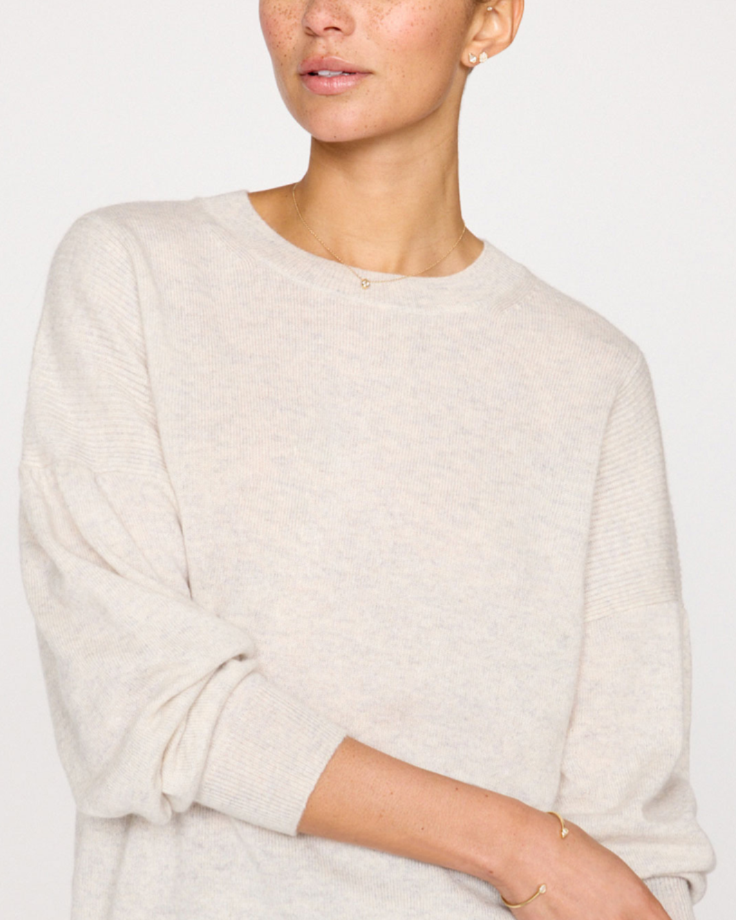 ARIE CREWNECK SWEATER IN MIST MELANGE