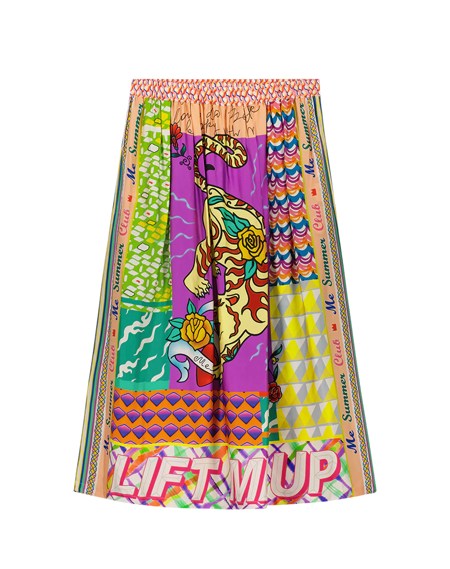 VANESSA PRINTED MIDI SKIRT IN ARTISIAN