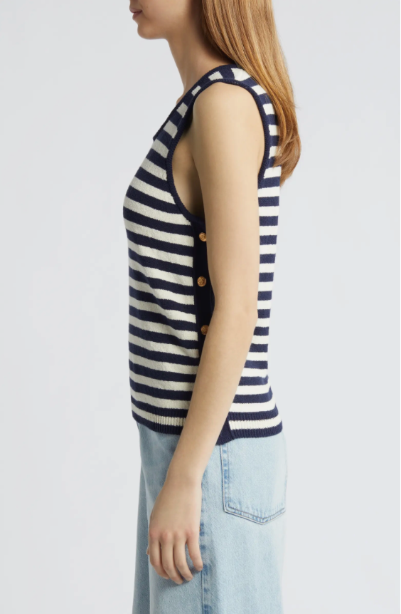 MARINER SWEATER TANK IN NAVY - Romi Boutique