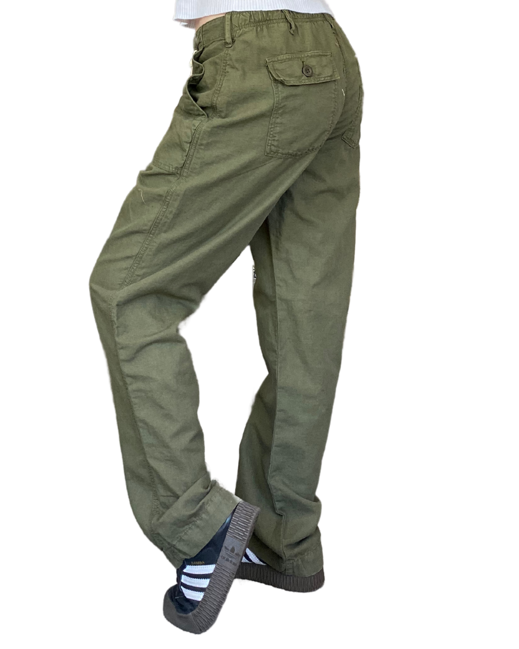 PATTI WOVEN PANT IN ARMY