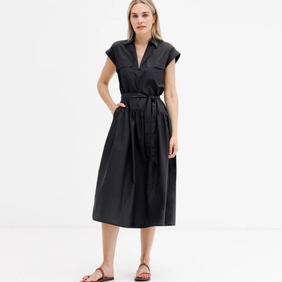 GO ZIPLINE DRESS IN WASHED BLACK