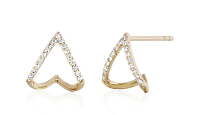 DIAMOND CHEVRON HUGGIE EARRING