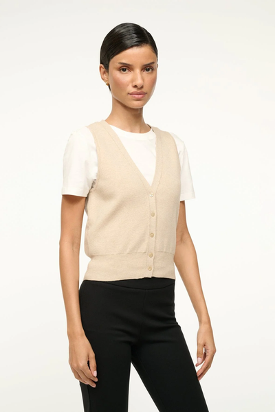 FICUS SWEATER VEST IN STONE