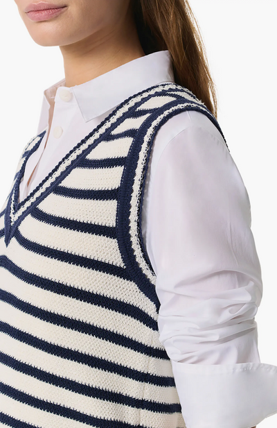 MEGHAN STRIPE VEST IN IVORY MULTI