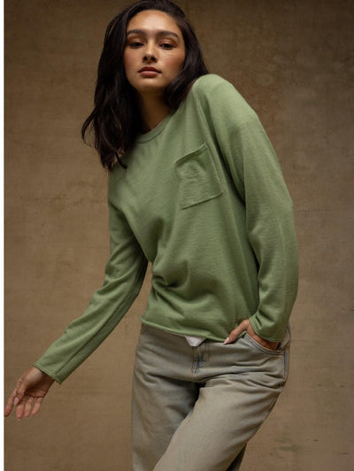 AINA CASHMERE T-SHIRT IN MOSS