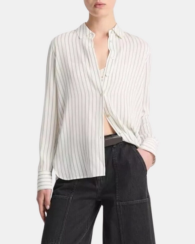 SLIM FITTED BLOUSE IN PALE BONE