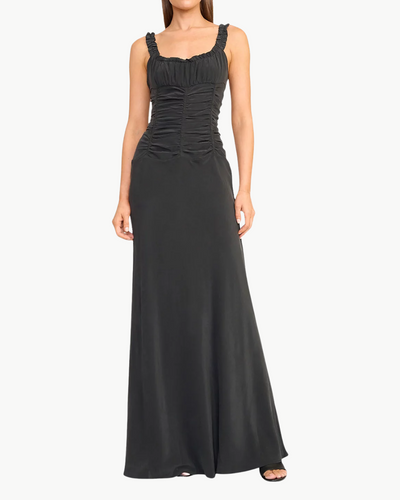 NIC SILK MAXI DRESS IN BLACK