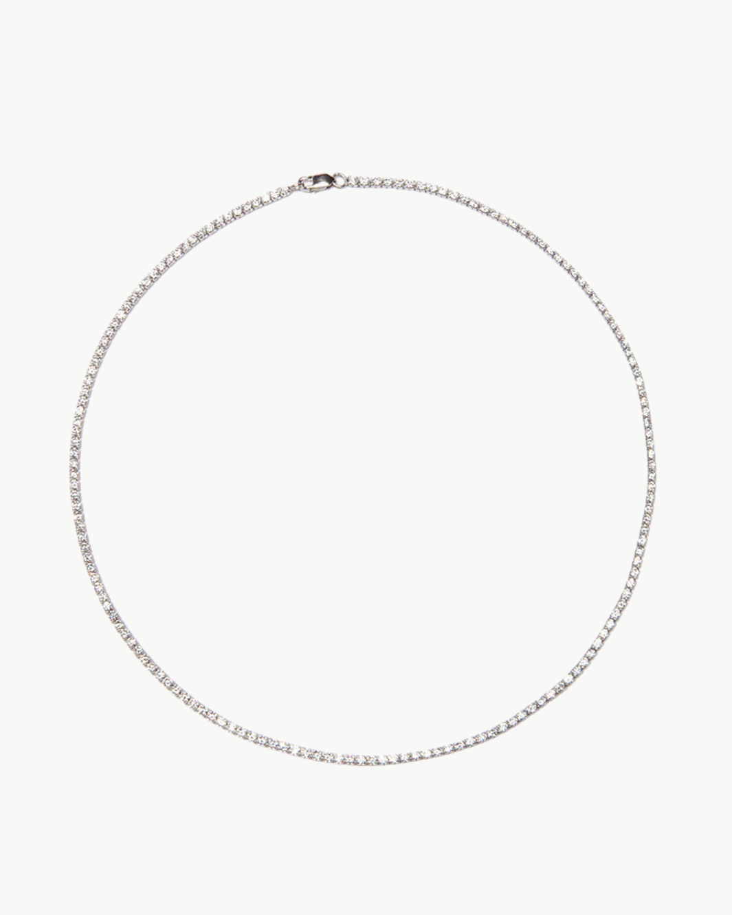 TISH TENNIS NECKLACE IN WHITE RHODIUM