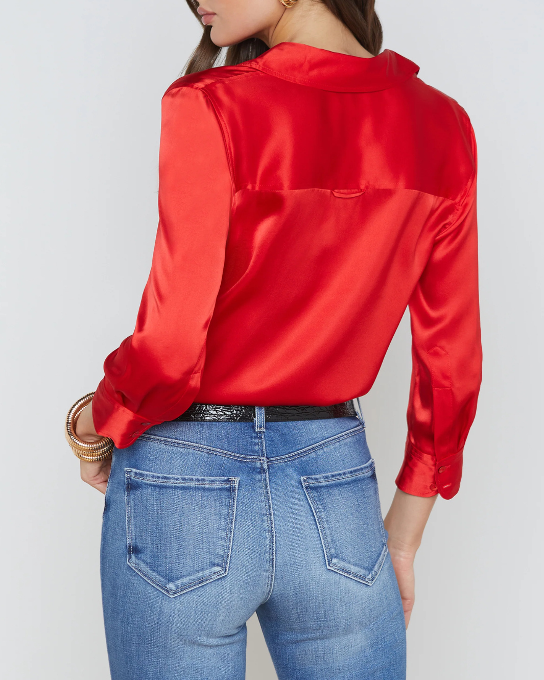 DANI 3/4 SLEEVE BLOUSE IN HIGH RISK RED