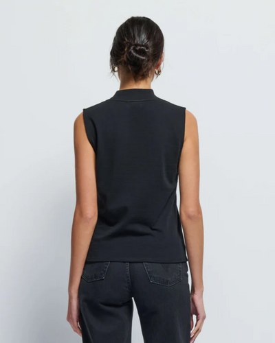 ALBA MOCK NECK TOP IN JET BLACK