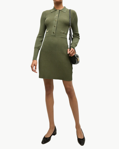 LAUPER KNIT DRESS IN STONE ARMY