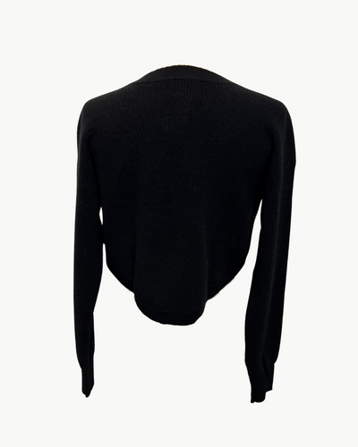 CASHMERE SHAKER SHRUG IN BLACK