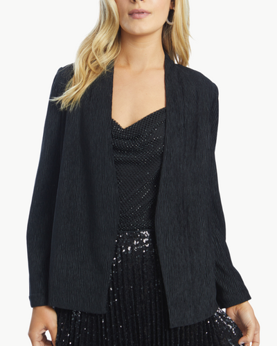 ELIZE BLAZER IN BLACK TEXTURED VELVET