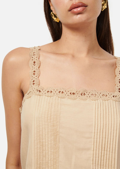 ALESSANDRA COTTON CAMISOLE IN IRISH CREAM