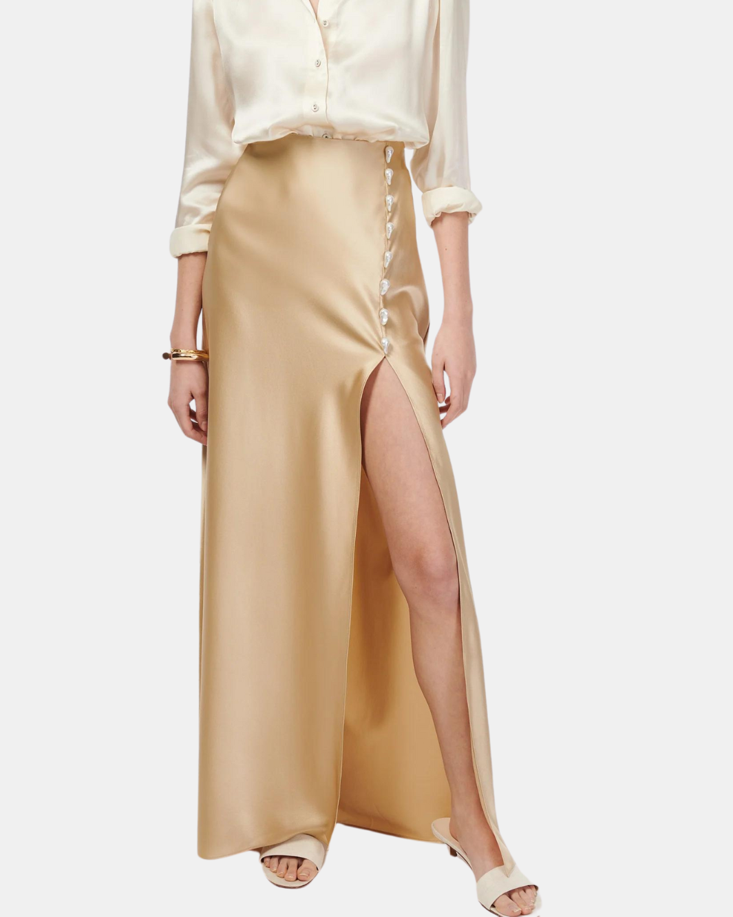 NOLEE SLIT SKIRT IN IRISH CREAM