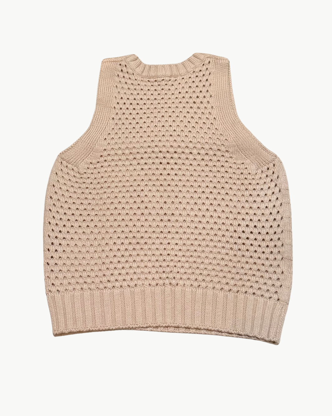 TEXTURE STITCH HALTER WITH FRONT DETAIL IN LATTE