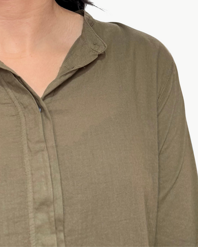 TALVA KNITTED SHIRT IN MOSS