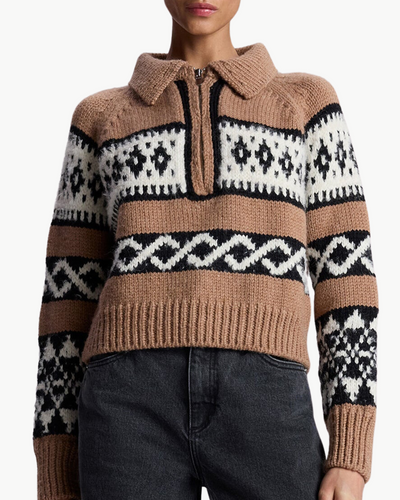 CARTER SWEATER IN CAMEL MULTI