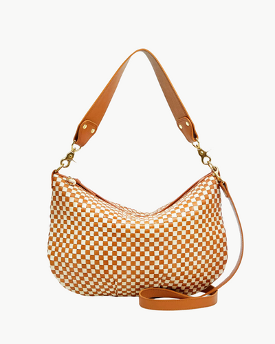 MOYEN MESSENGER WOVEN CHECKER IN NATURAL/CREAM