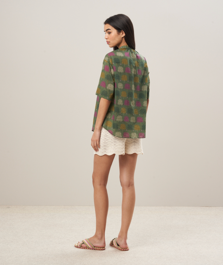 CAMIL WOVEN SHIRT IN KHAKI - Romi Boutique