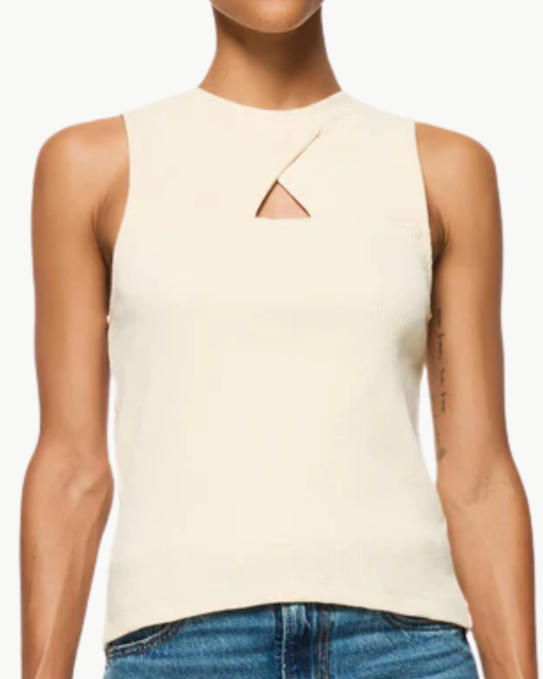 ELLIE KEYHOLE TOP IN PARCHMENT