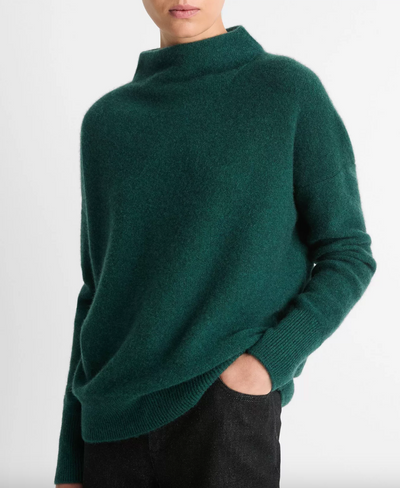 BOILED FUNNEL NECK PULLOVER IN H JADE LAKE