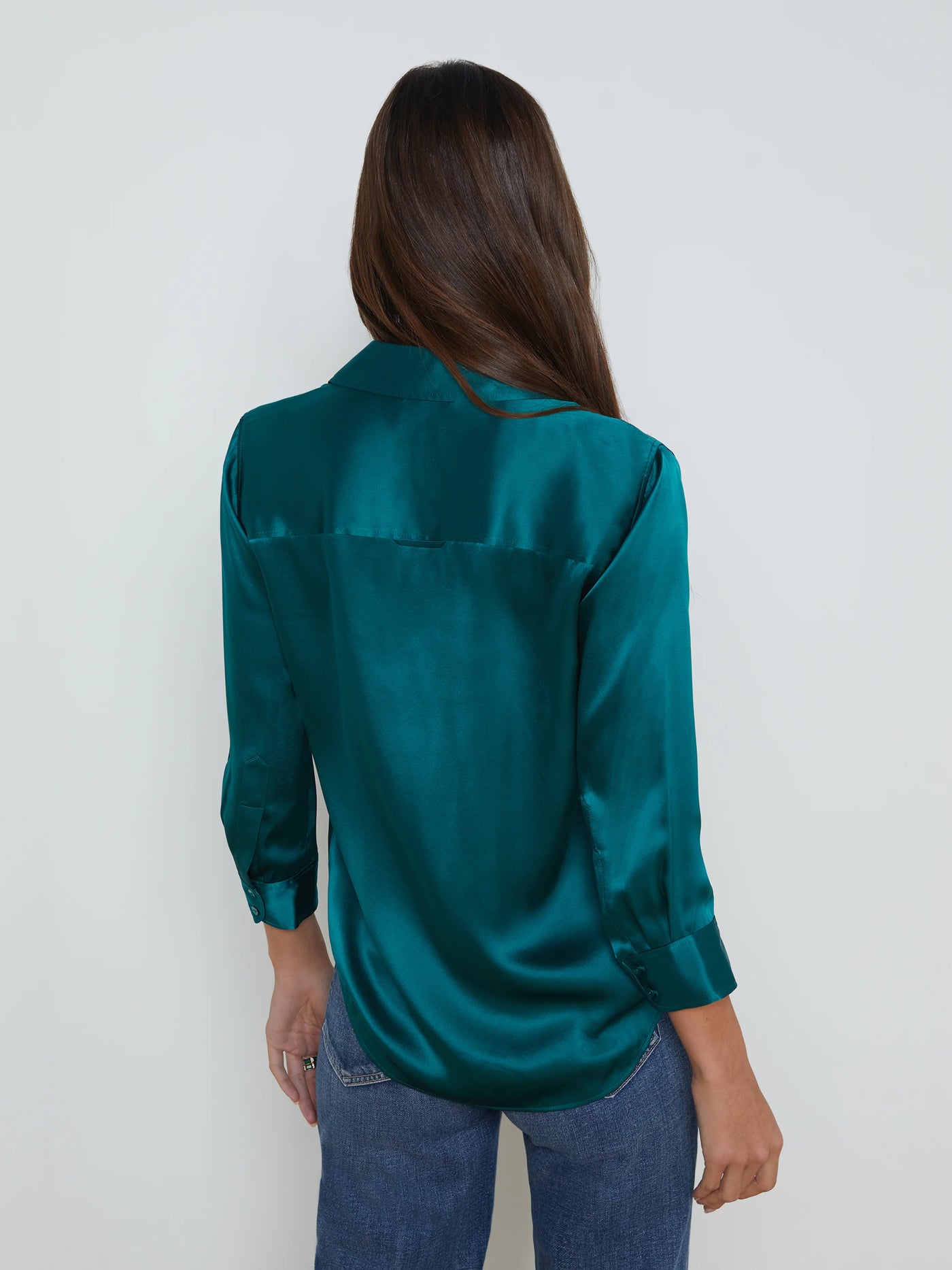 DANI SILK BLOUSE IN OCEAN TEAL