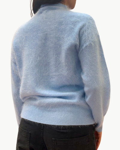 MORGAN CASHMERE MOCK NECK IN SKY