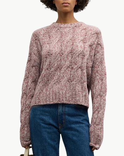 TRISTAN M MARLED CREWNECK PULLOVER IN MARLED CIMARRON