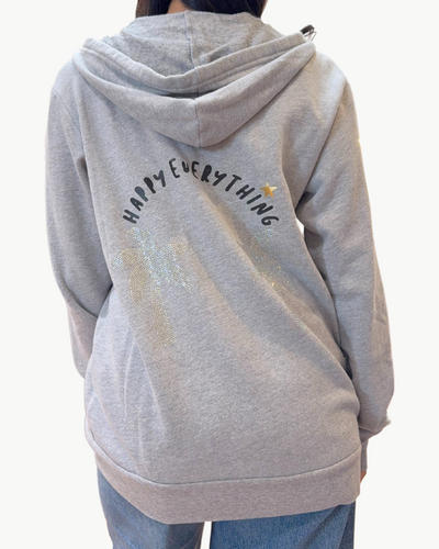 HAPPY EVERYTHING HOODIE IN HEATHER GREY