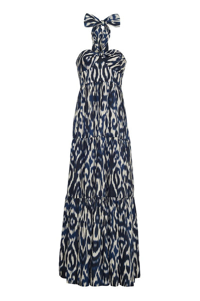 PIANA DRESS IN NAVY IKAT