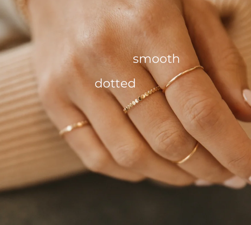 STACKABLE DOTTED RING IN GOLD