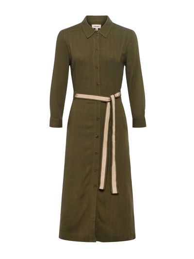 MALIKA SHIRT DRESS IN IVY GREEN