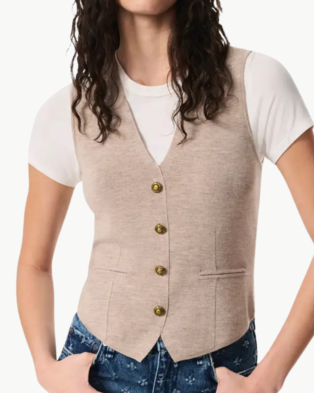 ELLA VEST IN DARK TAUPE