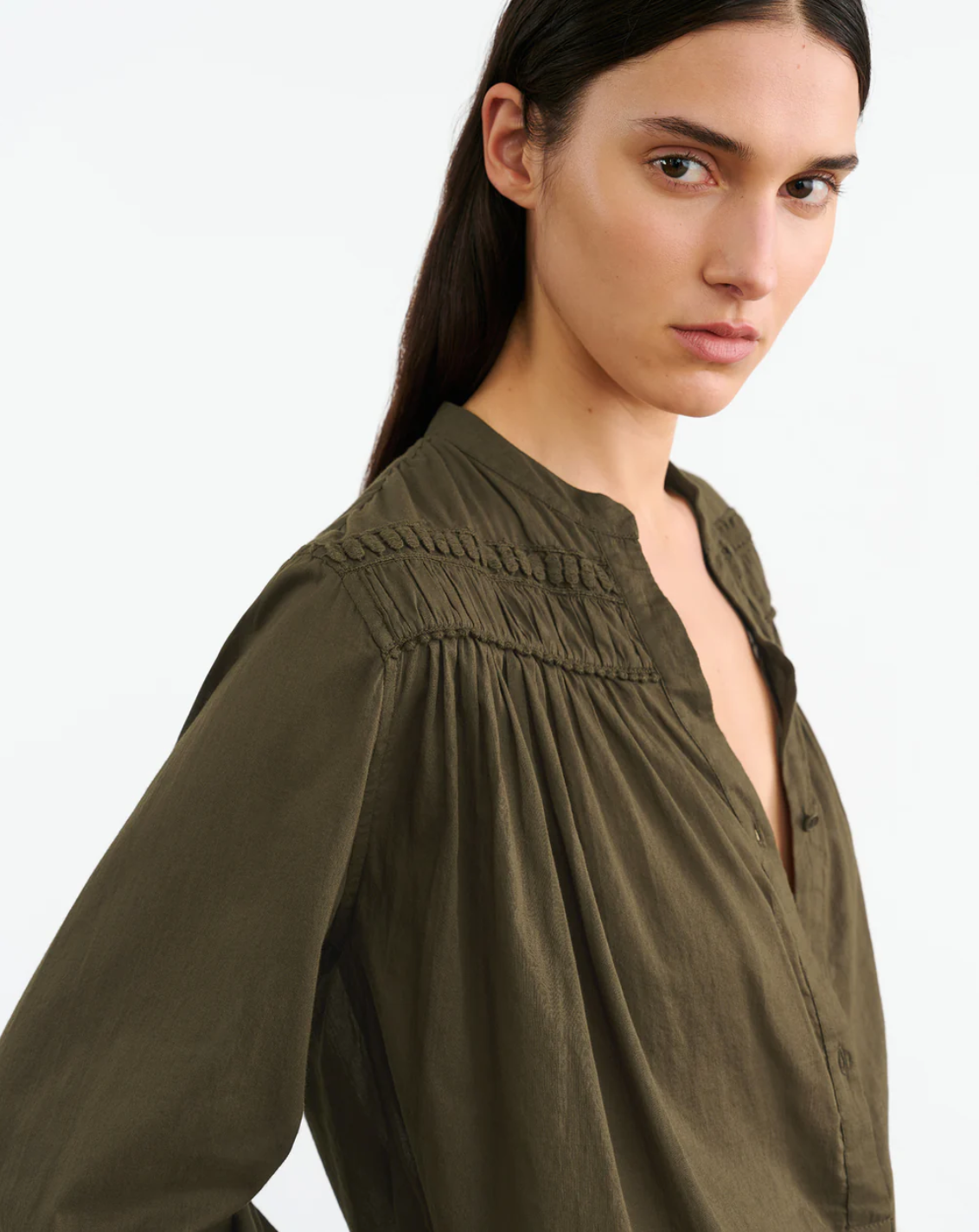 CLARYS TOP IN OLIVE GREEN