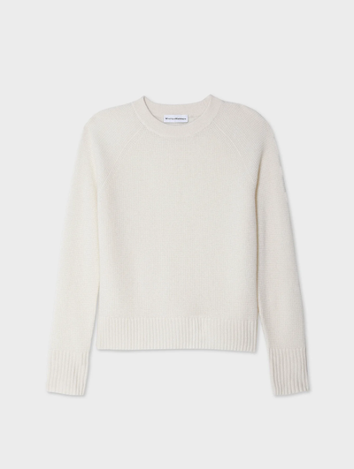 CASHMERE WAFFLE SWEATSHIRT IN SOFT WHITE