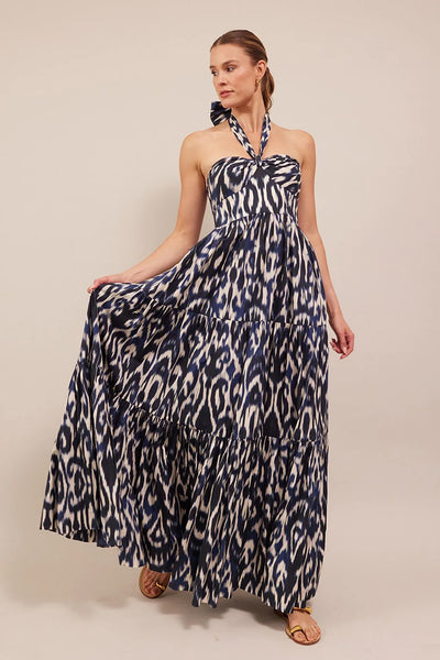 PIANA DRESS IN NAVY IKAT