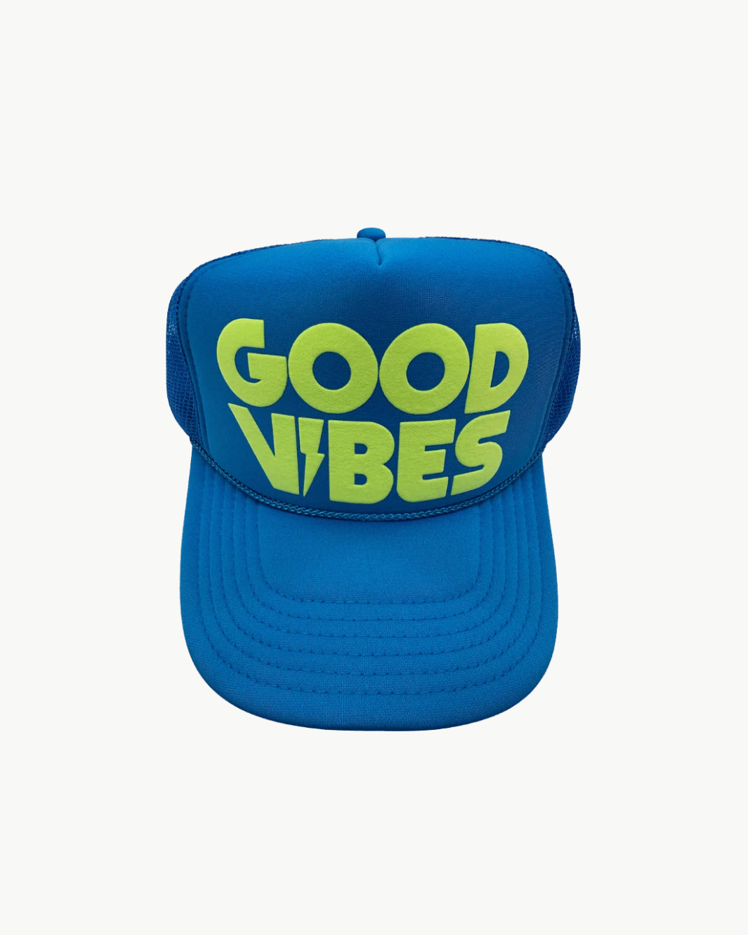 GOOD VIBES TRUCKER IN NEON BLUE