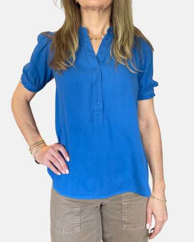 GO POP ON OVER TOP IN CORNFLOWER - Romi Boutique