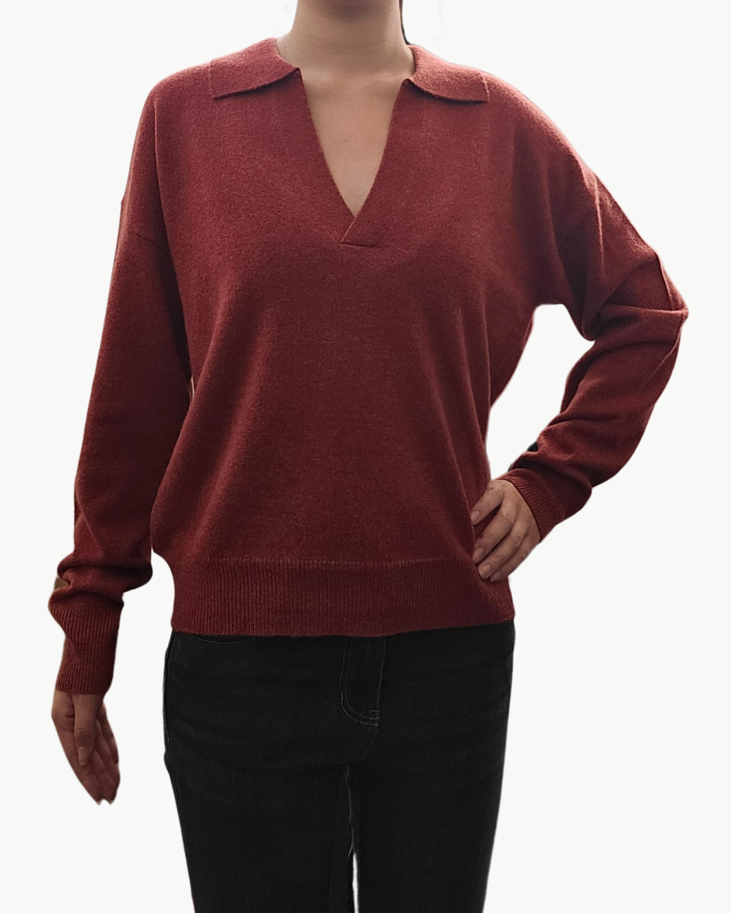 ARLINE PULLOVER IN GARNET