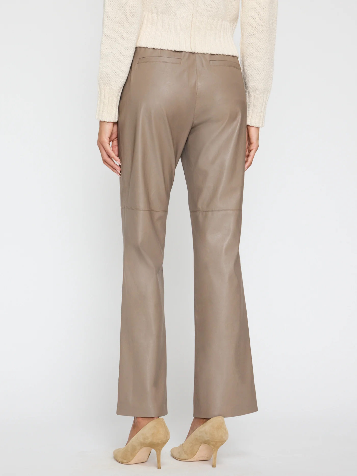 LARA VEGAN LEATHER PANT IN BRUME