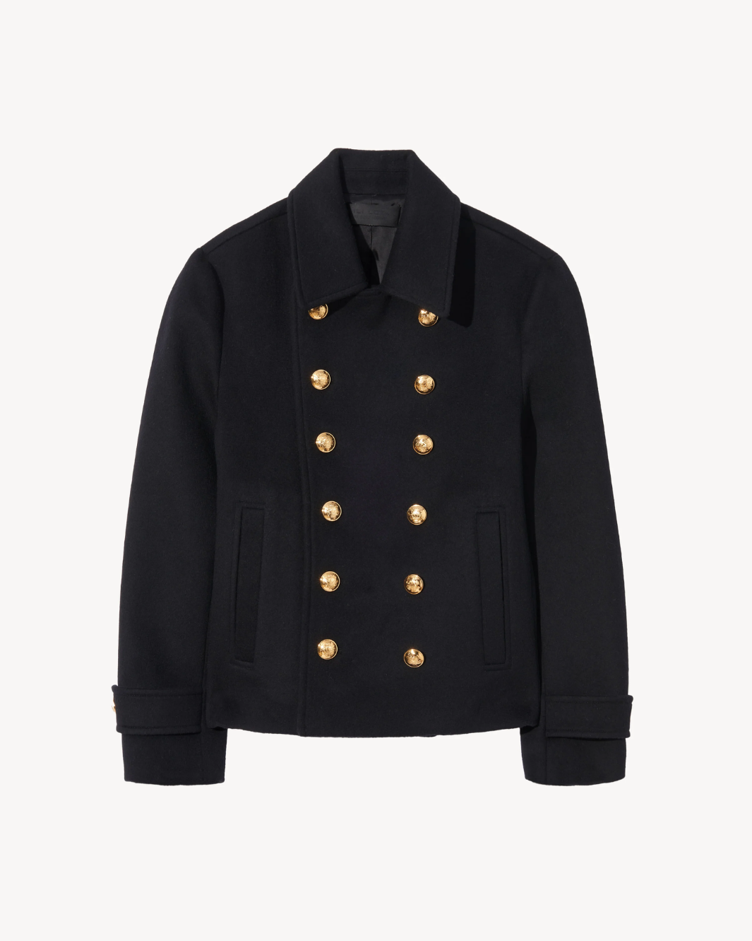 ORNELLA CROPPED PEACOAT IN BLACK