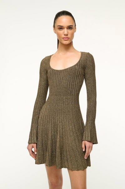 RAQUEL DRESS IN METALLIC GOLD