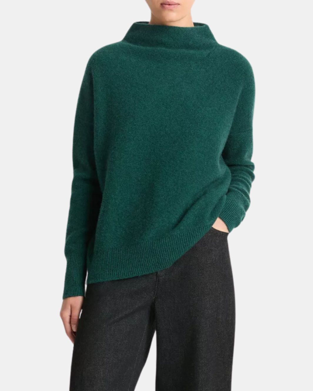 BOILED FUNNEL NECK PULLOVER IN H JADE LAKE