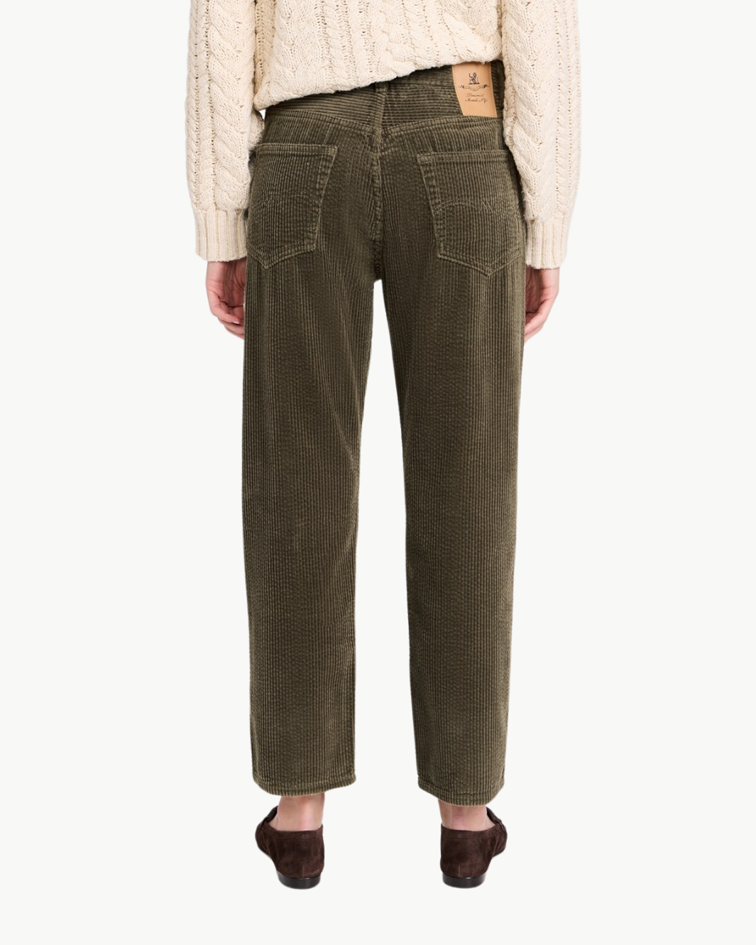 LUCY BOYFRIEND PANT IN OLIVE BUBBLECORD