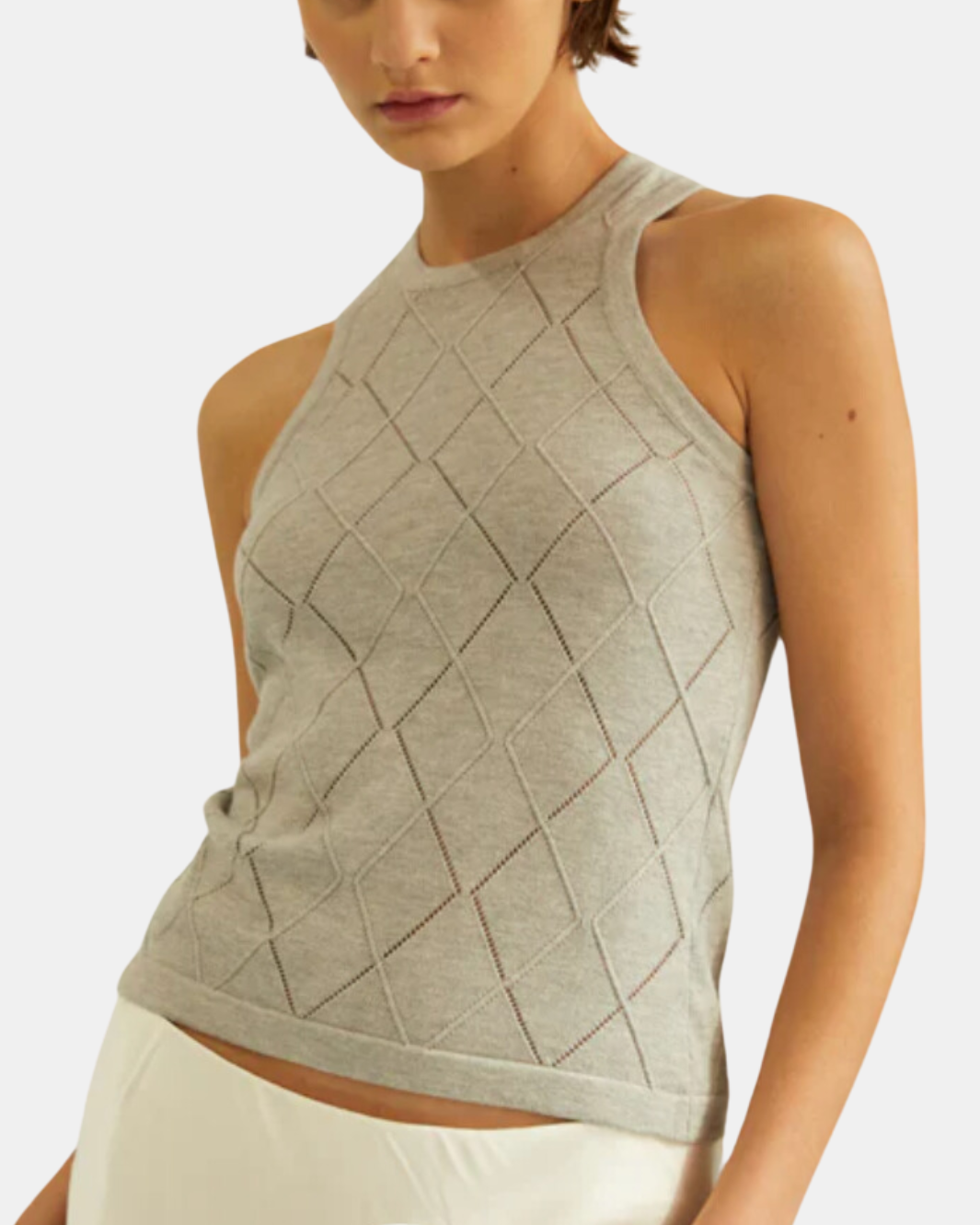 DIAMOND STITCH TANK - Romi Boutique